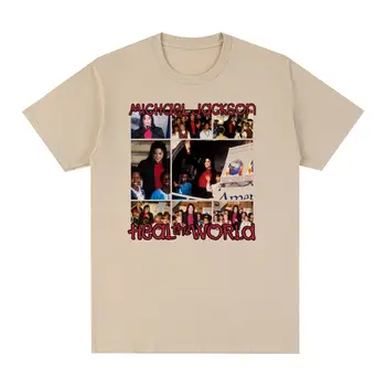 Michael Jackson Liječi Svijet 1997 Svjetsku turneju Vintage majica Popularni Pjevač Хлопковая Muška majica Nova Ženske t-Shirt Majice
