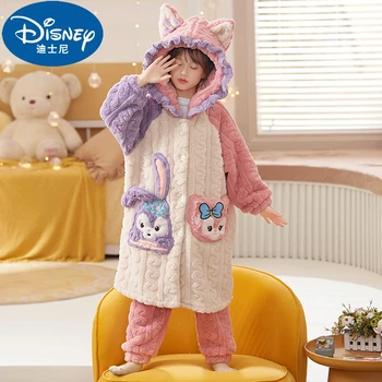 Disney Kawaii Stellalou Odrasli Dječja Pidžama Zimska Noćna Košulja Za Djevojčice Coral Baršun Ca Toplo Kit Osnovnoj Pidžama S Likovima Iz Crtića