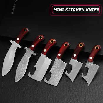 Mini kuhinjski Nož Pregled Prijenosni Mali Nož Otvaranje Vinske Boce S Oštricom za Rezanje Papira EDC Privjesak Privjesak Multi Alati za Opstanak