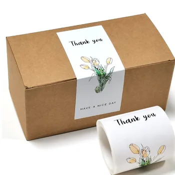 50шт Cvijet Hvala Naljepnice za Ispis Naljepnica Za Poklon Ili Robe Dekor Naljepnice Mali Poslovni Pakiranje O-Naljepnice