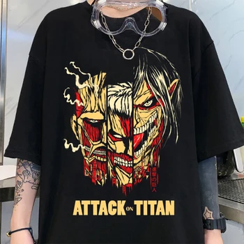 Napad na Titans Anime Gothic Plus Veličina Muška Ženska Odjeća Grafički Majice Gotička Odjeća Majica Kratkih Rukava Ženske Majice Anime