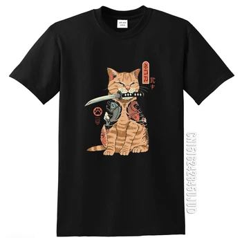 Catana Cool Muška t-Shirt, Svakodnevne Majice od 100% Pamuka s Uzorkom Mačka, t-Shirt s Anime, Japanski Ljetna Majica, Majice u Stilu Харадзюку, Мужс...