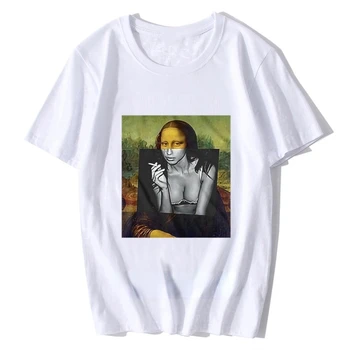 Banksy Renesanse Mona Lisa Ulični Umjetnik Majica Muška Klasicni Majica Kratkih Rukava Ženska Zabavna Majica Harajuku Grafički Majice