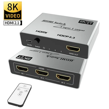 8 Do 60 Hz HDMI Switch 3x1 2,1 Prekidač 2 U 1 Izlaz 4 Do @ 120 Hz 3x1 Prekidač 2x1 HDR velike Brzine 48 Gbit/s za PS5 Xbox PC Monitori