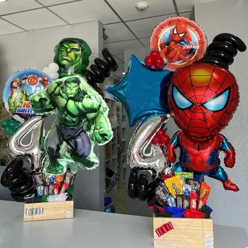 1 komplet Spider-Man i Hulk Aluminijskih Folija Baloni Гирлянда Luk Za Djecu Dječaka Rođendan Dekoracija Dob 1-9 Air Globos Isporuke