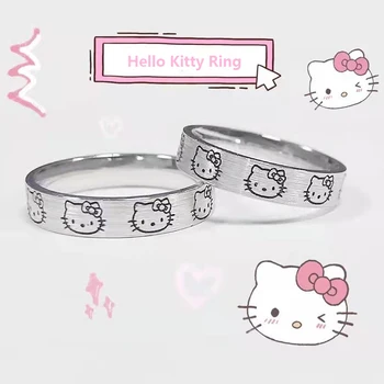 nova slatka je prsten za par crtani анимационным uzorkom podesiv prsten KT mačka za slanje prijatelju na rođendan Božićni poklon