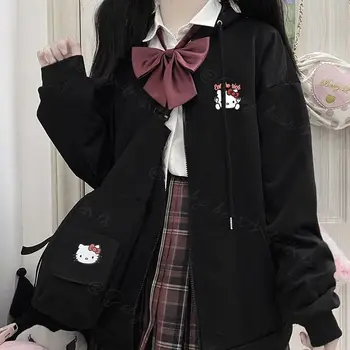 Anime Sanrio Hello Kitty Kuromi My Melody Crtani Slatka Ružičasta Kardigan S Kapuljačom Kawaii Majica Jakna zip za Djevojke Poklon Za Rođendan