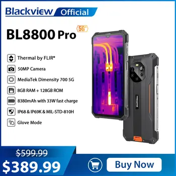 Blackview BL8800 Pro 5G Robustan Telefon Toplinska Kamera 50MP Telefon MTK700 8 GB + 128 GB Mobilni Telefon 8380 mah Baterija Globalna Verzija