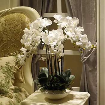 Umjetna veliki veličina PU prisutan osjećaj dodira ruke orhideja cvjetnih aranžmana bonsai cvijet samo bez vaze raskošan buket cvijeća