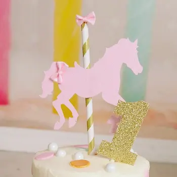 Karusel torta topper, konj torta topper, karusel konj torta topper Jedan Kolač Topper, Prvi rođendan, torta topper,