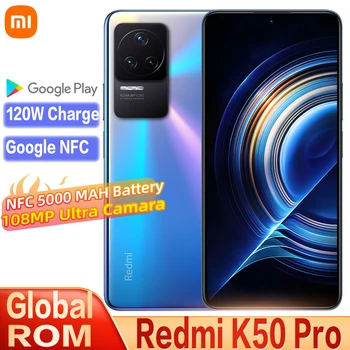 Globalna ugrađena memorija Xiaomi Redmi K50 Pro Pametni telefon MTK 9000 Procesor, 128 GB i 256 GB/512 GB 6,67 