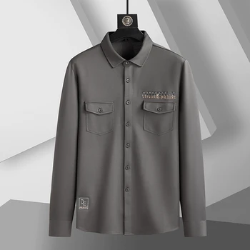 2022 muške casual majica s trga cutaway, Moderan visokokvalitetni нагрудная majica sa dva džepa, muška jesenski majica XL 6XL 7XL 8XL