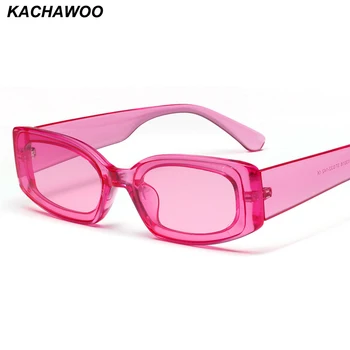 Kachawoo ženske pravokutni sunčane naočale prozirne ružičaste i plave boje karamela sunčane naočale za putovanja ženske 2019 trendy ženske cipele poklon