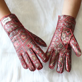 Novi stil, krzna univerzalne rukavice, kožne, ženske rukavice od janjeće kože s po cijeloj površini, podstava od 100% čiste vune, mekana hladne i tople zimske rukavice