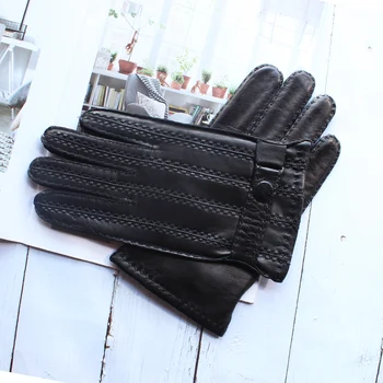 Kvalitetne nove muške rukavice od kozje kože, modni kratka crna uvozne kožne rukavice, rukavice za vožnju na otvorenom