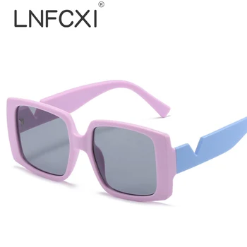 LNFCXI Boxy Vintage Ženske Sunčane Naočale V-Spoj Boja, Trendi Naočale Kontrastne Boje, Gospodo Trend Sunčane Naočale UV400