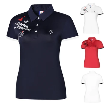 Odjeća za golf, ženska majica sa kratkim rukavima, sportski быстросохнущая prozračna univerzalni elastična tanka majica-polo, golf odjeća