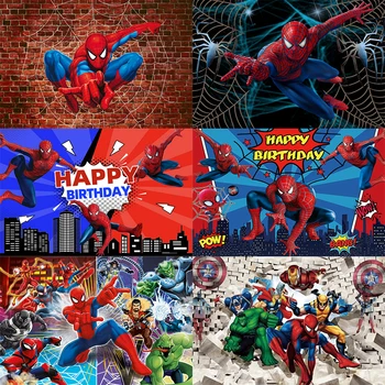Spider-man Von Dječak-Pauk Sretan Rođendan Superheroj Dječji Tuš 1. Slika Pozadina Fotografije Banner Ukras