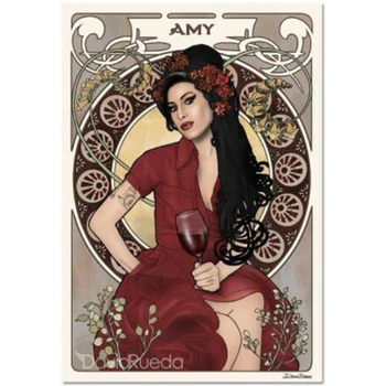 5D DIY Diamond Slika Amy Winehouse Poster Pun Kvadratnom Cijele Smola Diamond Vez Križić Gorski Kristal Slika WG2475
