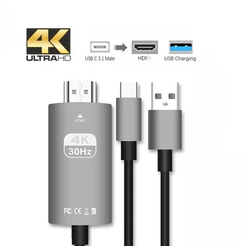 USB 3.1 Type-C Hub NA HDMI Kompatibilnim Adapterom HD Video Audio Kabel Adapter Za punjenje Samsung Galaxy S8 S9 S10 Huawei P20 P30