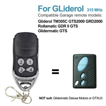 315 Mhz Gliderol TM305C GTS2000 GRD2000, Rollamatic GDR II GTS, Glidermatic GTS daljinski upravljač vrata garaže privjesak za ključeve