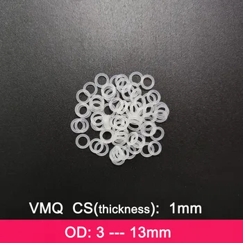 Gumeni ring brtva VMQ C / S OD debljine 1 mm 3/3.5/4/4.5/5/5.5/6/6.5/7/7.5/8/8.5/9/9.5/10/11/12/ Silikonska Zaptivna podloška s brtvenim prstenom 13 mm