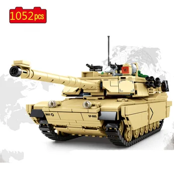1052 kom. Vojni M1A2 Glavni Borbeni Tenk Jedinica Skup SAD Moderni Vojni Građevinski Cigle Igračke Za Djecu Božić