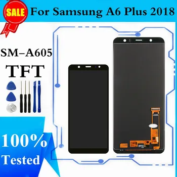 LCD Za Samsung A6 Plus A605 LCD zaslon osjetljiv na dodir Digitalizator Sklop Za Samsung A6 Plus 2018 A605 Zamjena zaslona