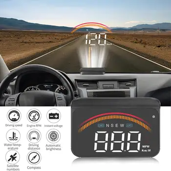 Bežični Auto HUD Glavnom Zaslonu OBD Ovjes Vjetrobransko Staklo Brzina Projektor Alarm Monitor Automobilski Brzinomjer Pribor