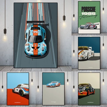 Klasični Retro Utrke Plakat 911 I Print Apstraktne Sportski Automobil Grafiti Platnu Klupska Zidni Umjetnička Slika Dekor Sobe Poklon