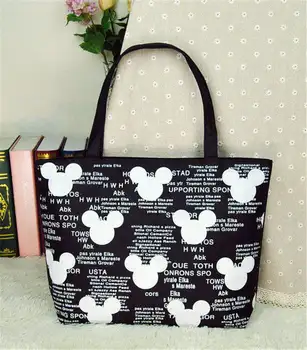 Disney novu torbu s Mickey Mouse, velika prostrana crtić холщовая shopping bag, torba za pelene, torba-тоут s glavom Mickey, torba preko ramena, novčanik