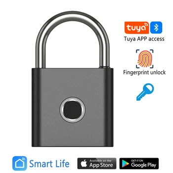Vodootporan Tuya Bluetooth Smart Padlock Digitalni P55 E-mail Vrata Brava na Otisak Prsta s Backup Ključ za Otključavanje Oznake Torbe
