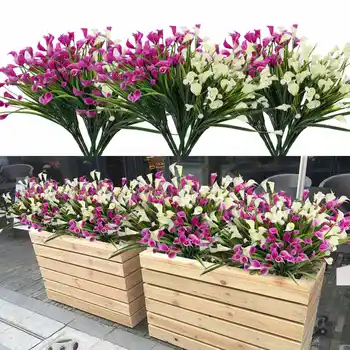 Umjetno Cvijeće Boja Calla Ljiljan Lažni Cvijeće Za Vanjsku Vrt Vrt Iza Prozora Dvorište Office Home Stol Ukras Sobe