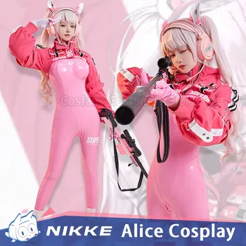 NIKKE Косплеи Nikke Alice Cosplay Odijelo pink kombinezon komplet jakna Kostime Za Halloween za Žene Nikke Alice Body Lateks Kombinezon