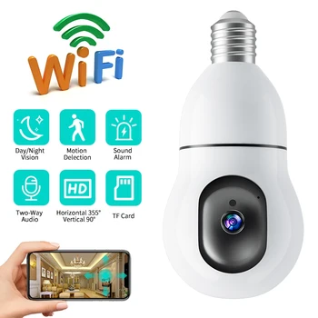 Skladište Lampa Wifi Bežična Kamera za Nadzor Noćni vid Full Automatski Špijuniranje Osobom Video Monitor Sigurnosti 2,4/5,8 G