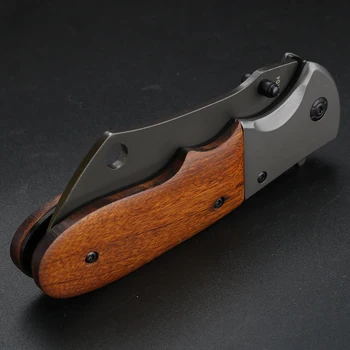 Sklopivi nož s drvenom drškom višenamjenski kamp EDC alat vanjski lovački nož visoke tvrdoće