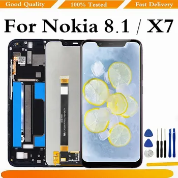 Originalni Nokia 8,1 X7 TA-1119 TA-1121 TA-1128 LCD zaslon Osjetljiv na Dodir S Okvirom Digitalizator Sklop Rezervni Dijelovi