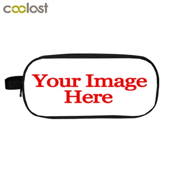 Postavite svoju sliku Logo Imena Kozmetičke sjedalo Držač za olovke Crtani film Cvjetni torbica za Djecu školske sjedalo Dječje косметичка