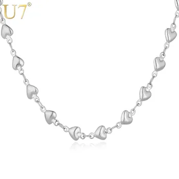 Ogrlica u obliku Srca, Proizvedeno Od visokokvalitetnog Nehrđajućeg Čelika 316L, Nakit, Romantičan Poklon, Prodaja na Veliko, Karika Lanca, Ogrlice Za Žene U7 N350