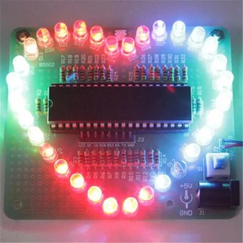 5pcs DIY E-Komplet u Obliku Srca Šarene Led Modul Love Water Light STC89C52 Dizajn Dijelova i Komponenti