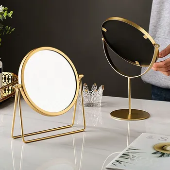INS Obrtno Ogledalo Za Šminkanje Jednostavno Luksuzno Klasicni Europski Metalni Zlatni Kućni Desktop Kvadrat Okruglo Ogledalo Hostel Zlatno Ogledalo Za Šminkanje