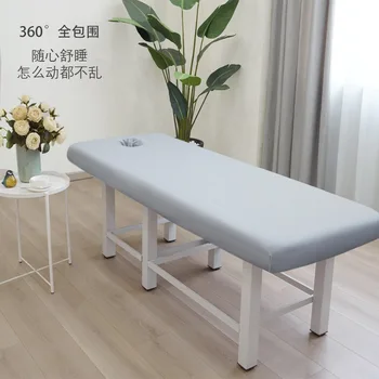 Stol za masažu Krevet Krevetu Elastična Potpuna Pokrivenost Gumicom Masaža SPA Tretmani Prekrivač za Krevet sa Otvorom