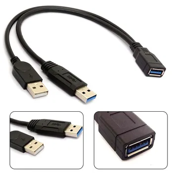 30 cm Kabela USB 3.0 Dvostruke Energetski Kabeli, Y-Oblika Adapter, Produžni kabel Tipa A Od muškaraca i Žena, Kvalitetan Pribor