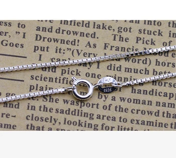 Veleprodaja 925 Sterling Srebra 1 mm Kutija Lanac Ogrlica Žene, Djevojke i Djeca Djeca od 40 cm-50 cm Nakit ogrlica ogrlica ogrlica