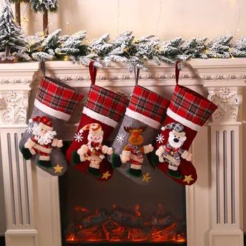 Božićni Čarapa, Velike Božićnih Poklon Paketa, Ukrasa za Ogrjev, Čarape, Novogodišnji Držač za Čokolade, Božićni Ukras za Dom, Božićnih Ukrasa
