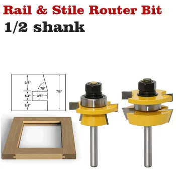 Skup glodanje bitova Rail & Stile - Shaker 2 kom. 1/4 