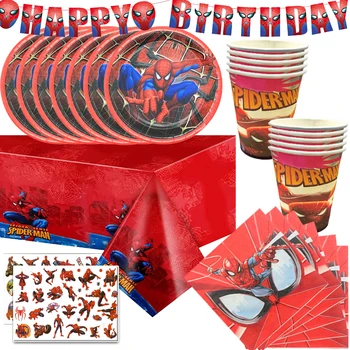 Disney Spider-Man Večernje Potrepštine Papirnate Maramice Stolnjak Tanjuri Superheroj Dječji Tuš Beba Dječak Rođendan Dekoracija Naljepnica