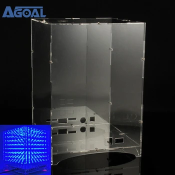 Prozirni Akril Telo Kutija Torbica Stalak Kuća Za 8x8x8 Led Kocka 3D Svjetlo Kvadratnom Plavi Led E-DIY Kit