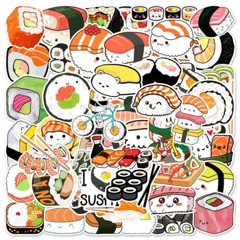 25/50/100 Listova Sushi Naljepnice Grafiti Piskarati Laptop Skateboard Kaciga Vodootporan Japan Hrana Kawai Naljepnica