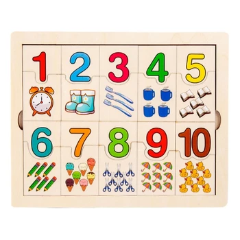 Drveni U Boji Broj Kognitivna Zagonetka Odbora Matematičke Igračke Računajući Djecu Rani Odgoj Djeca Uče Razvojne Igračke Dječji Montessori